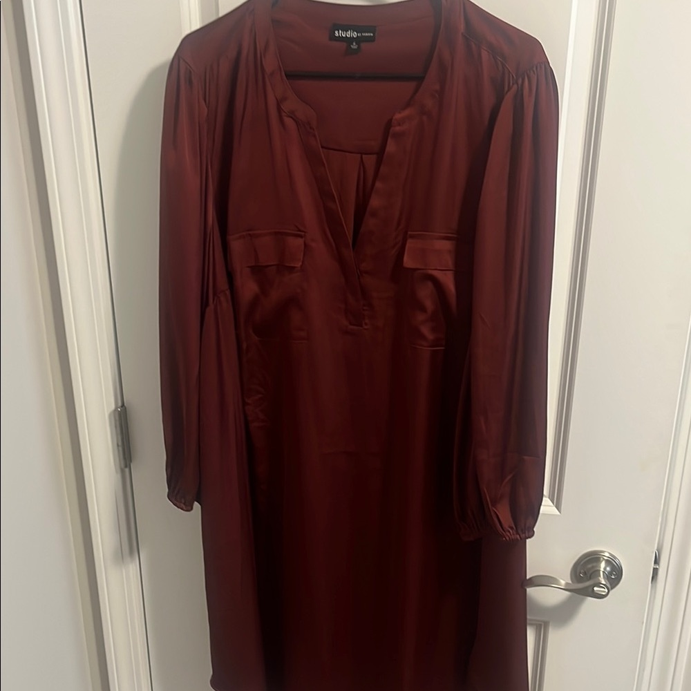 Torrid Red Long Sleeve Plunge Dress
